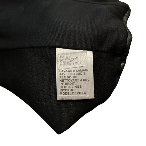 Vera and Lucy Black Liquid Leather Faux Leather Ribbed Cropped Corset Sz. S - Picture 7 of 9